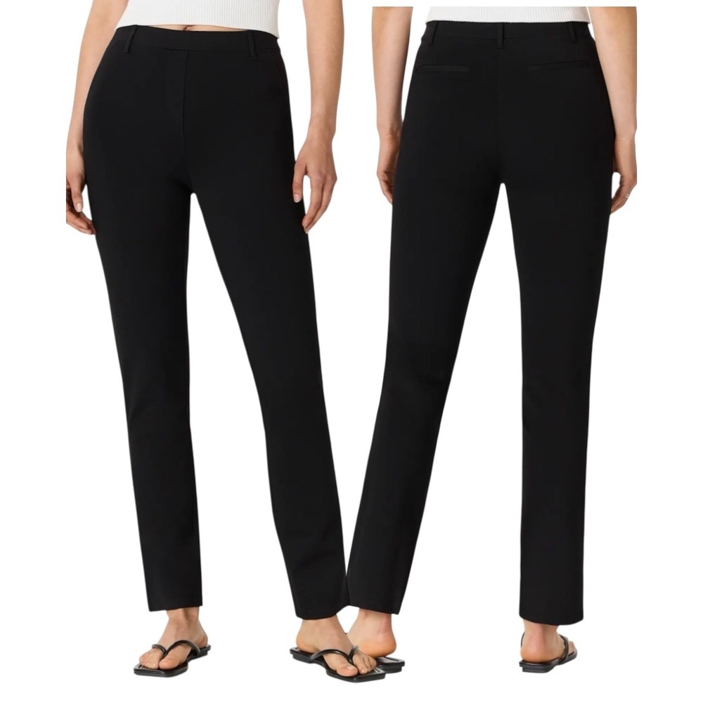 Quince Ultra-Stretch Ponte Straight Leg Pants Black Petite Medium